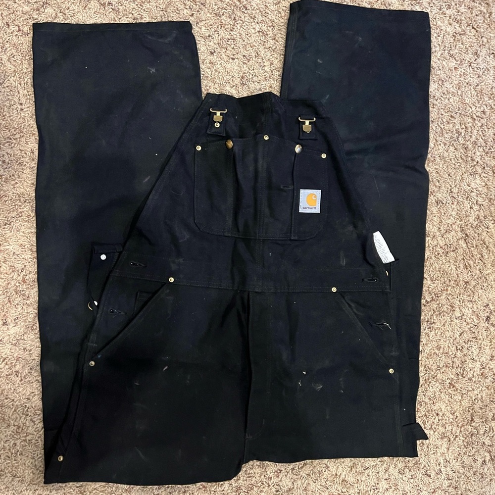 Carhartt Black Overalls 38x32